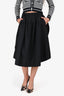 Comme Des Garcons Black Pinstripe Wool Midi Skirt Size S