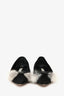 Manolo Blahnik Black Suede Pom Pom Pointed Flats Size 37.5