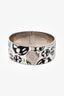 Alexander McQueen Black/White Silver Tone Skull Graphic Bangle