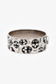 Alexander McQueen Black/White Silver Tone Skull Graphic Bangle