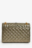 Saint Laurent Gunmetal Tri-Quilted Leather Envelope Chain Shoulder Bag