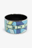 Hermes Turquoise Palladium 'Cavalcadour' Extra Wide Bangle