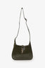 Gucci Khaki Green Patent Leather Small Jackie Bag With Web Strap