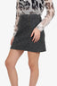 Vince Grey Wool Zip Detail Mini Skirt Size 8