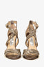 Jimmy Choo Gold Glitter Criss Cross Heels Size 36.5