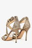 Jimmy Choo Gold Glitter Criss Cross Heels Size 36.5
