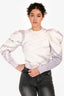 Ulla Johnson White/Purple Puff Sleeve Sweatshirt Size S