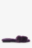 Hermès Violet Shearling 'Oran' Sandals Size 38