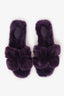 Hermès Violet Shearling 'Oran' Sandals Size 38