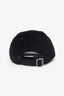 Saint Laurent Black Corduroy Logo Hat
