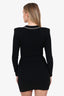 Elisabetta Franchi Black Wool-Blend Knit Dress Size 38