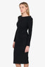 Elisabetta Franchi Black Bow Dress Size 40