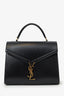 Saint Laurent Black Leather Cassandra Medium Top Handle with Strap