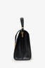 Saint Laurent Black Leather Cassandra Medium Top Handle with Strap