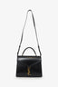 Saint Laurent Black Leather Cassandra Medium Top Handle with Strap
