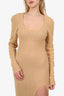 Jacquemus Brown Mohair/Alpaca Blend Knit Dress Size 44