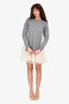 Red Valentino Grey Sweatshirt Lace Side Mini Dress with Slip Size XS