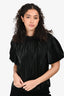 Ulla Johnson Black Shiny Puff Sleeve Top Size 4