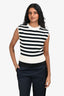 Veronica Beard Navy/Cream Striped Sleeveless Sweater Size XS