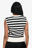 Veronica Beard Navy/Cream Striped Sleeveless Sweater Size XS