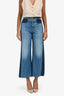 Veronica Beard Blue Two Tone 'Taylor Wide Leg Crop High Waist' Jeans Size 24