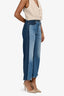 Veronica Beard Blue Two Tone 'Taylor Wide Leg Crop High Waist' Jeans Size 24