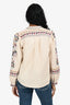 Ba&sh Cream Embroidered Puff Sleeve Top Size XS