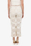 Veronica Beard Cream 'Dova Eyelet' Pant Size 0