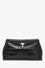Toteme Black Croc Embossed T-Lock Clutch with Stap