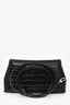 Toteme Black Croc Embossed T-Lock Clutch with Stap
