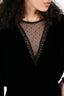Kooples x Sport Black Velvet Lace Details Cuff Sleeves Blouse Size 1
