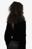 Kooples x Sport Black Velvet Lace Details Cuff Sleeves Blouse Size 1