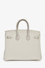 Hermès 2023 Pearl Grey Clemence/Alligator Birkin 25