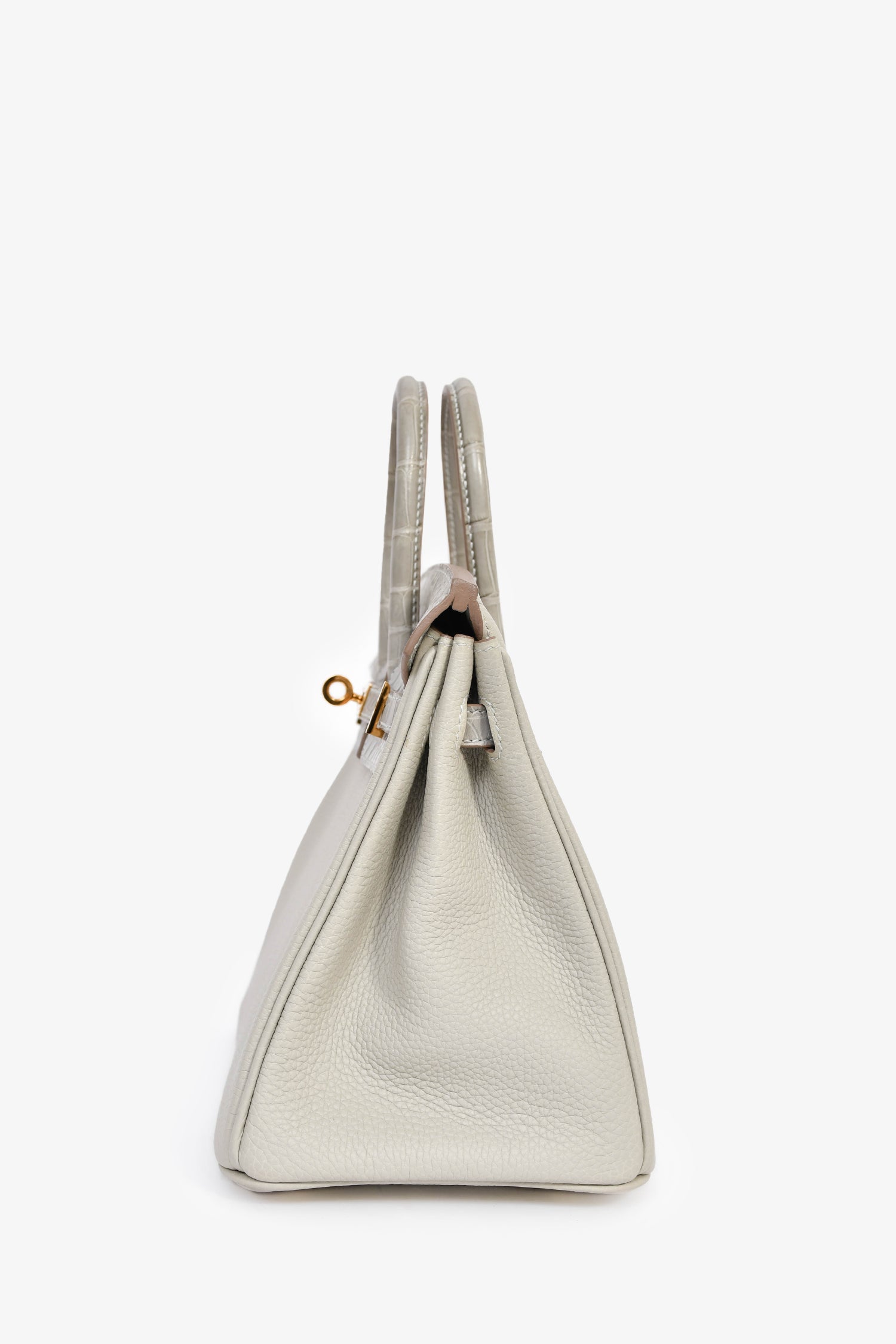 Hermès 2023 Pearl Grey Clemence/Alligator Birkin 25 – Mine & Yours