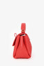 Bottega Veneta Red Intrecciato Leather Piazza Top Handle Bag with Strap