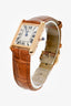 Cartier 18K Yellow Gold Brown Alligator 'Tank Louis' Watch Small Model