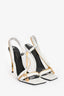 Versace White Gold Tone Zipper Heels Size 40