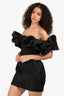 House of CB Black 'Selena' Ruffle Off The Shoulder Mini Dress Size L