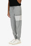 Thom Browne Grey Striped Detailed Sweat Pants Size 1