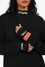 Heron Preston Black Logo Embroidered Mockneck Long Sleeve Top Size XS