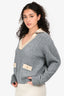 Sandro Grey/Beige Wool Pocket Detail Sweater Size 2