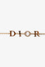 Christian Dior Gold Tone Metal Crystal Set Logo Bracelet