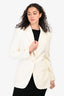 St. Agni Cream Wool Blend Belt Detail Blazer Size XXS