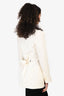 St. Agni Cream Wool Blend Belt Detail Blazer Size XXS