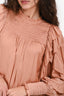 Ulla Johnson Pink Ruffle Mock Neck Top Size 4