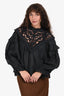Isabel Marant Black Lace Detail Mock Neck Top Size 38