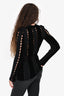 Alexander Wang Black Ribbed Perforated Knit Top Size S
