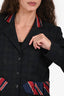 Love Moschino Navy Wool Twill Label Detail Blazer Size 8 US