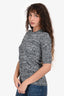 Ganni Grey Crystal Embellished Knit Top Size S