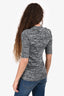 Ganni Grey Crystal Embellished Knit Top Size S